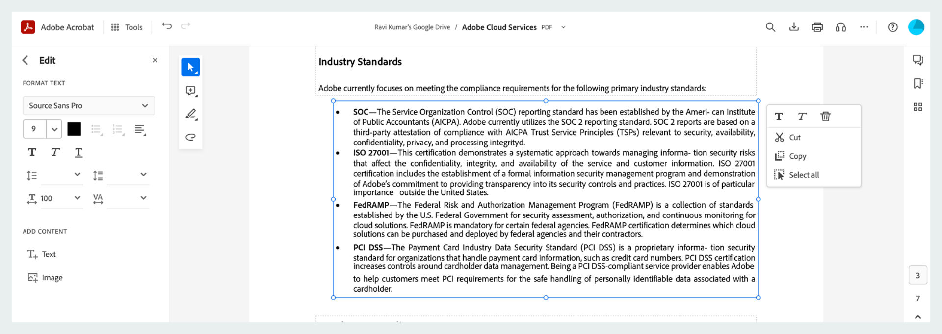 Using Adobe Document Cloud extension for Google Drive