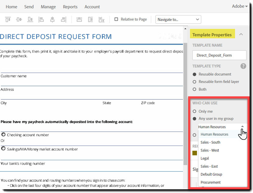 Edit a template properties