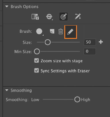 Edit custom brush