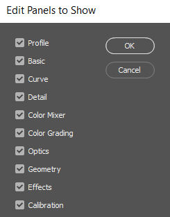 Deselect those panels to hide them from the Edit panel