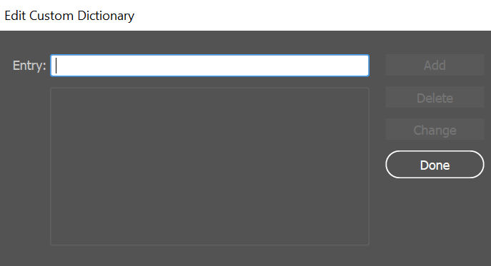 Edit Spelling Dictionary