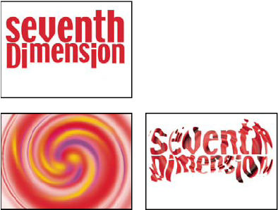 Caustics effect: Original, with Bottom set to the text layer, and Water Surface set to the whirl layer with Surface Opacity set to 0%