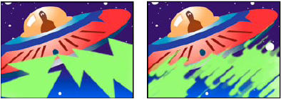 Efecto Trazos de pincel: original y con los efectos aplicados