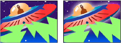 Glow effect: Original, and with effect applied