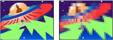 Mosaic effect: Original, and with effect applied