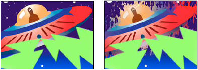 Roughen Edges effect: Original, and with effect applied