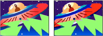 Posterize effect: Original, and with effect applied