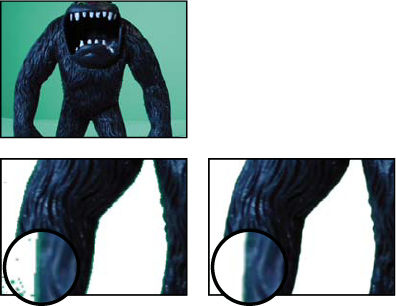 Simple Choker effect: Contains unwanted edges after keying that are removed with Simple Choker