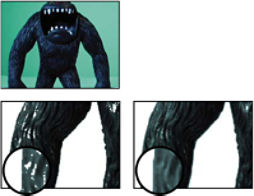 Effekt „Maske unterfüllen“: Zeigt nach der Verwendung von „Color-Key“ Bereiche mit unerwünschter Transparenz, die mit „Maske unterfüllen“ entfernt werden