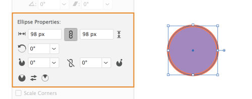 Live shape properties | Ellipse