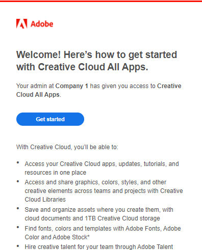 Get Started email