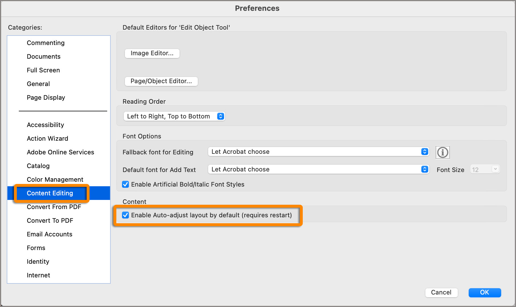 Enable or disable auto-adjust mode