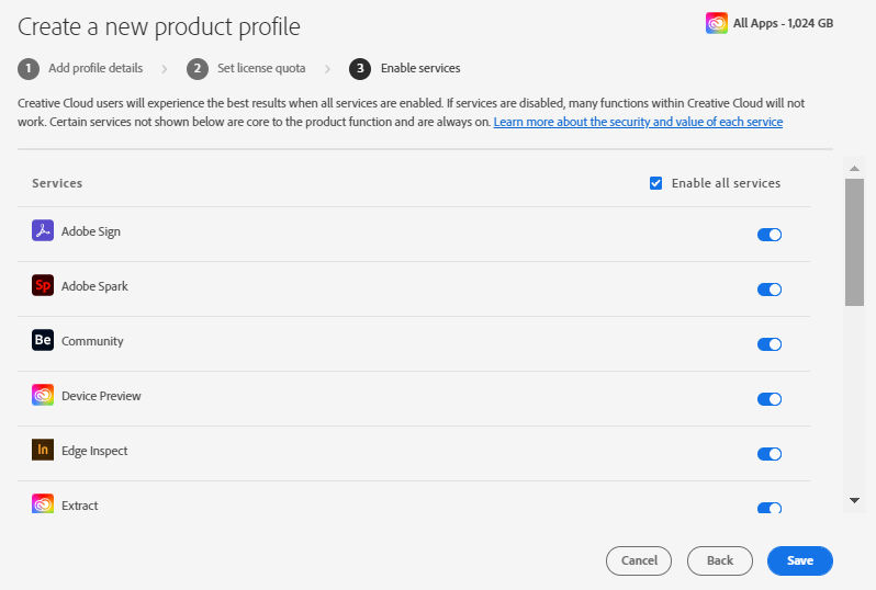 Create a product profile