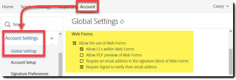 Disable web form verification