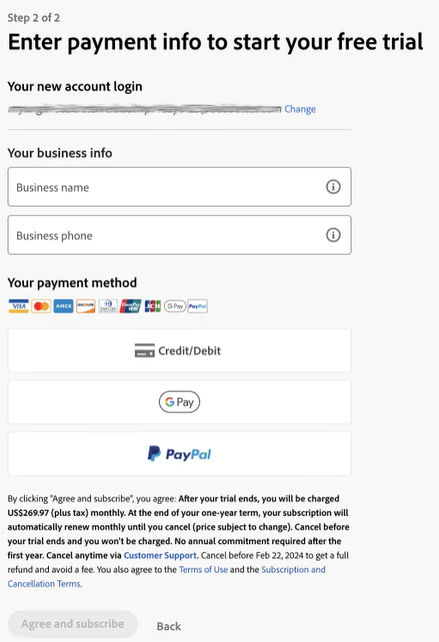 Enter business details