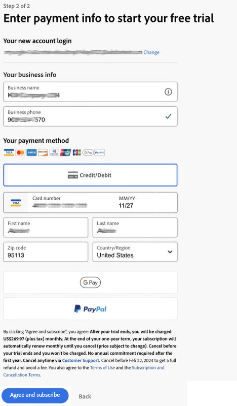 Enter payment details