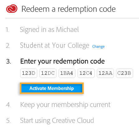 Enter redemption code