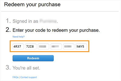 Enter your redemption code