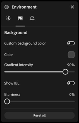 An image of the environment panel with the IBL subpanel selected.