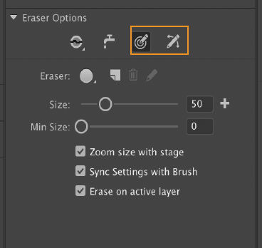 Pressure and Tilt options