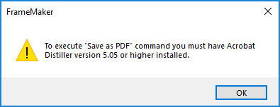 To execute "Save as PDF" command you must have Acrobat Distiller version 5.05 or higher installed. 