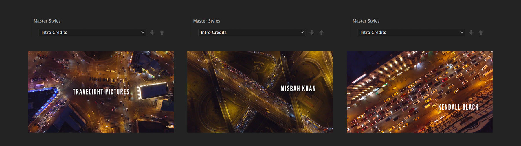 Title clips open in Program Monitor have a master style applied. 