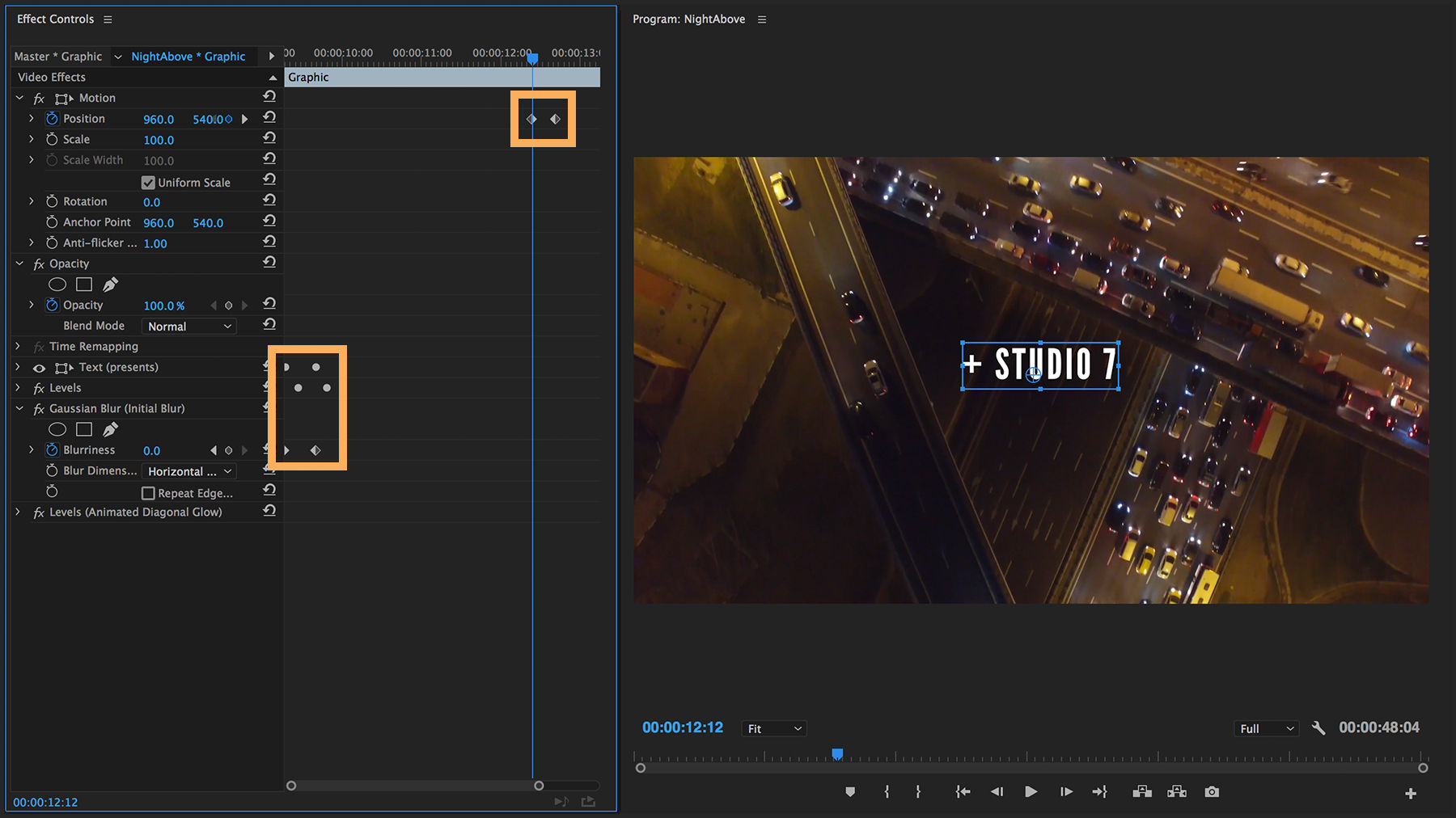 Title clips may be animated with keyframes. 