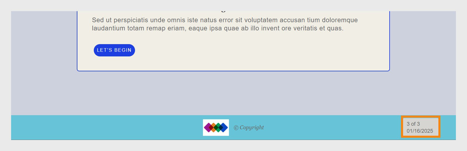 Example of how a date variable looks during runtime