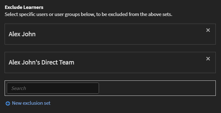 Exclude user groups