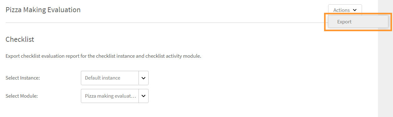 Checklist option in a Course page