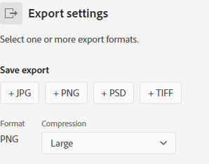 Export settings