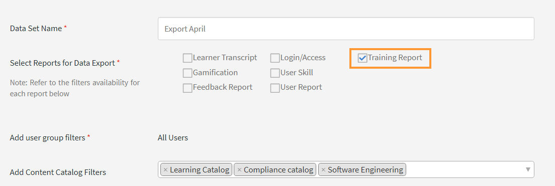 Export training report