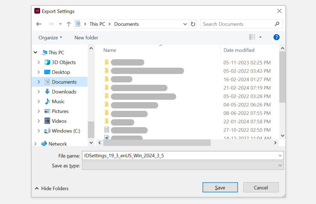 A screen showing the file name