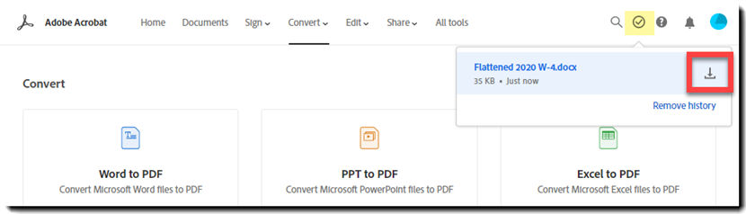 Download the exported file