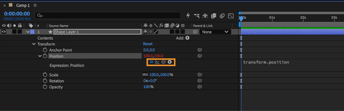  The Scale property is open for a layer and buttons for the active expression is highlighted.