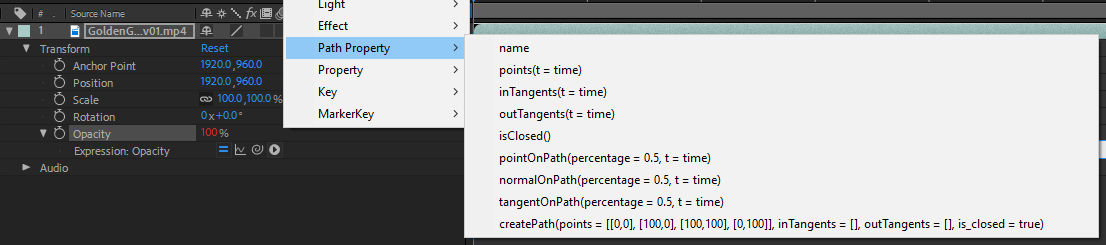 Expression language menu