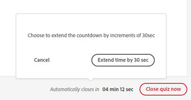 Extend time for quiz