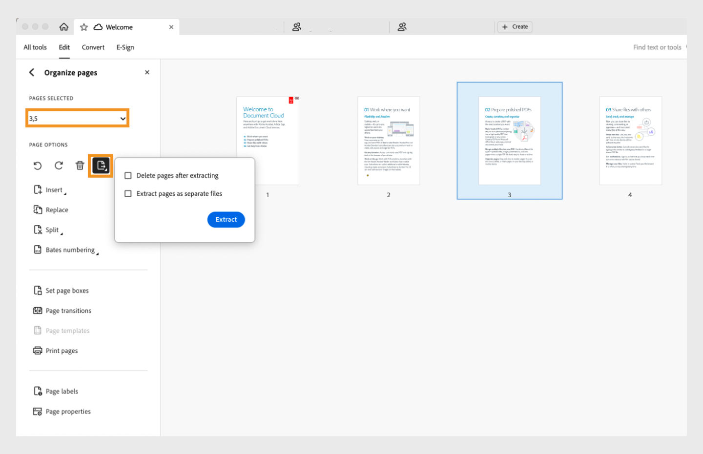 Rotate, move, delete, and renumber PDF pages in Adobe Acrobat