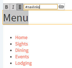 An link to the navigation menu is created. 