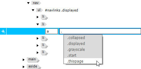 Assigning a class to the second link in the navigation menu