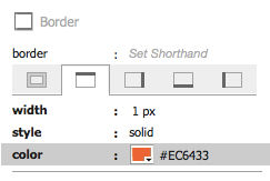Figure 7. Setting the color of the top border 