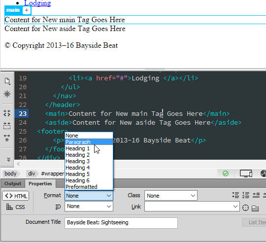 Placeholder text is formatted before pasting from an external file.