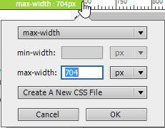 A pop-up panel offers a quick way to create a media query
