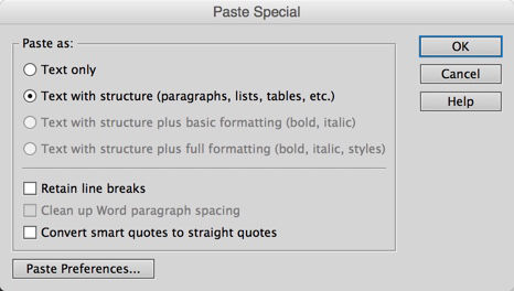 Some Paste Special options are disabled when not pasting from Word.
