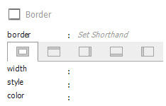 Tabs for setting borders on all sides or individually
