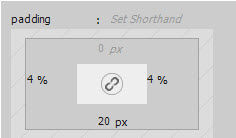 Setting padding on three sides