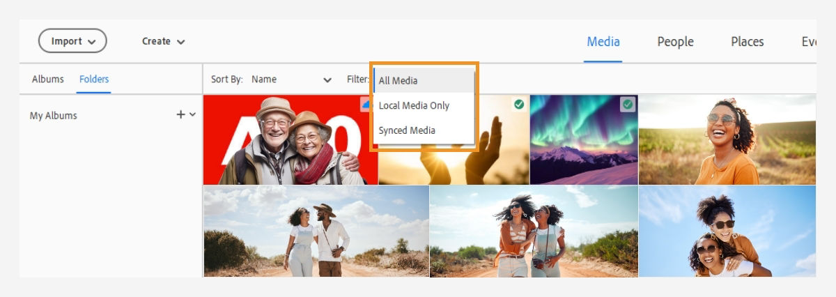 Explore different categories of sync media.