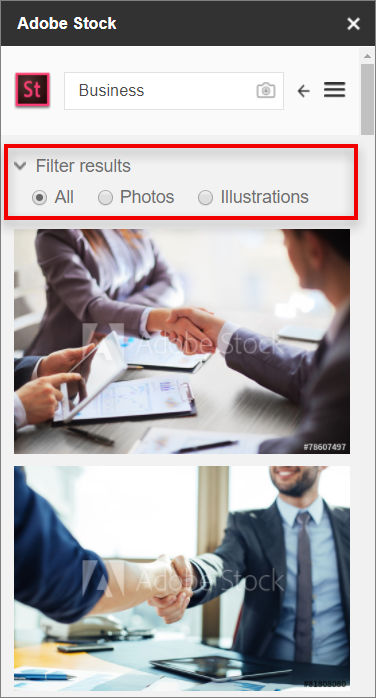 Filter search results