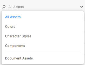 Filter assets in Adobe XD