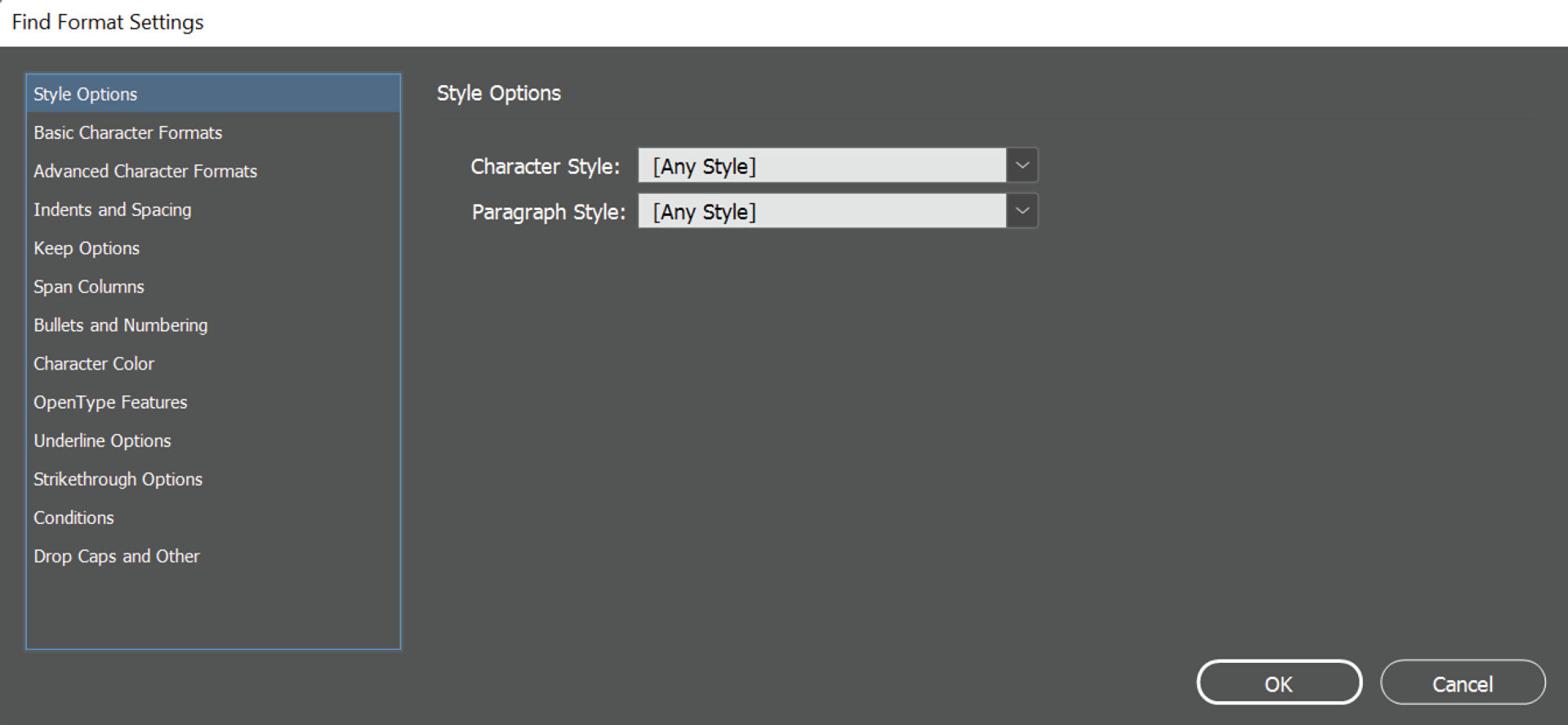 Find and change text styles
